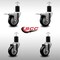 Service Caster 3.5'' SS Black Poly Swivel 1-3/4'' Expanding Stem Caster Set 2 Total Lock Brakes, 4PK SCC-SSEXTTL20S3514-PPUB-BLK-2-S2-134 - alternate 3